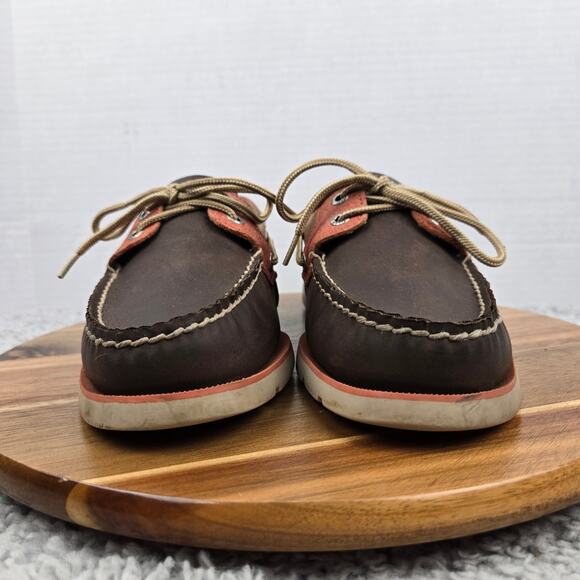 Sperry Top Sider Men 8M Leeward 2-Eye Two Tone Brown Leather Lifestyle Boat Shoe - Picture 4 of 12